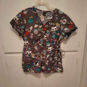 Tokidoki Space Theme Print Scrub Top